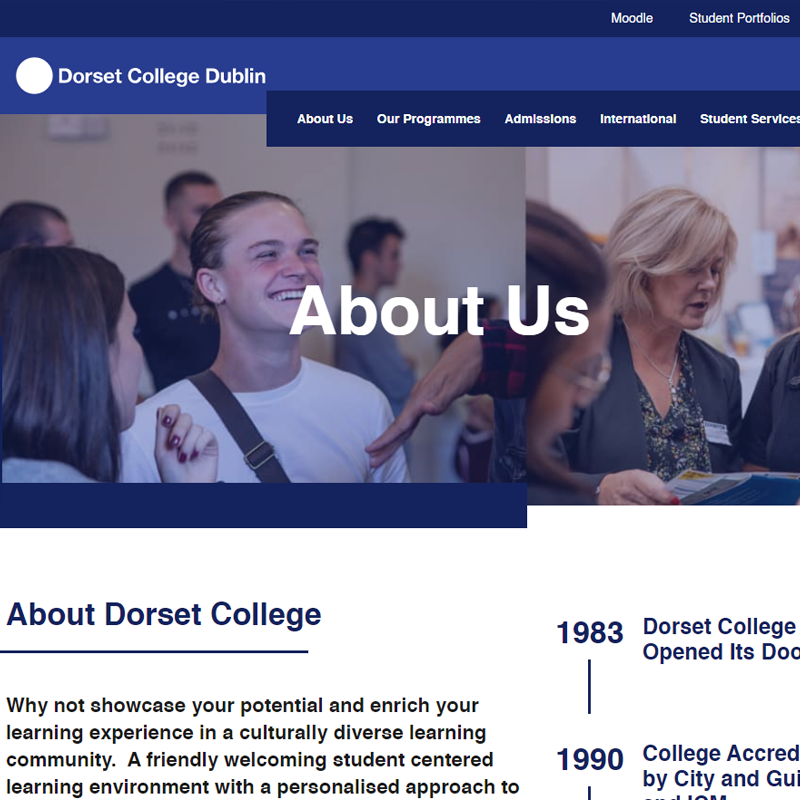 Dorset College Dublin website design